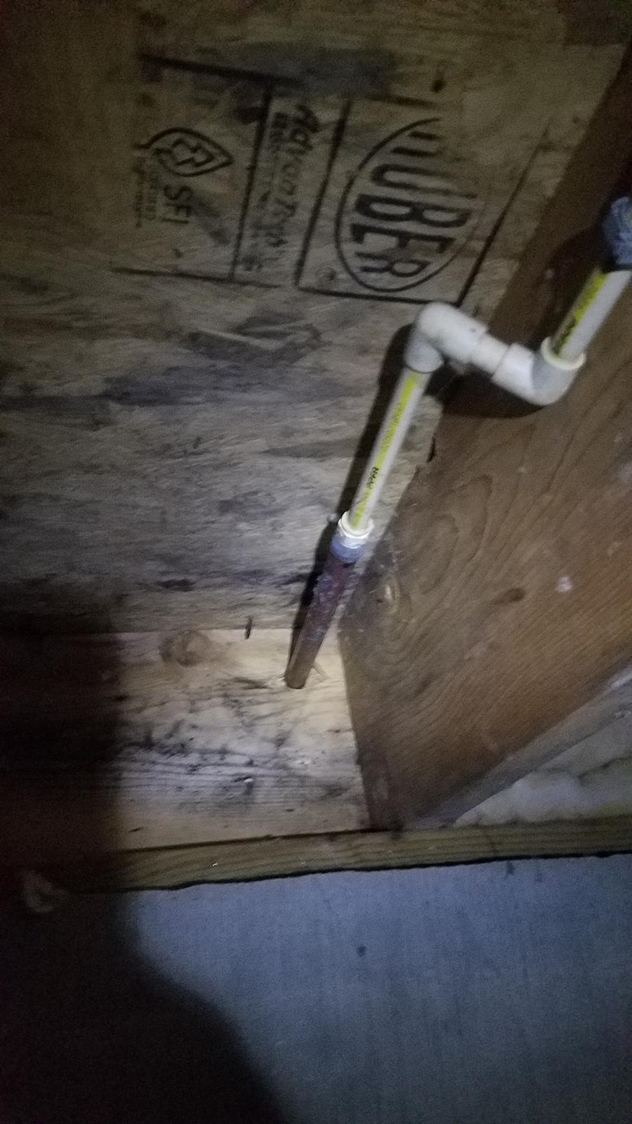 Sometimes a garden spicket (wall hydrant) goes bad. This is a picture from under the house of the back side of the hydrant. 