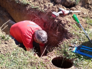 Some extreme leaks underground require extreme measures. Sometimes it's easier and less expensive to lay out new underground PEX from the street to the crawlspace. 